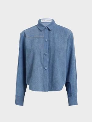 Emilie Shirt Patchwork Shirting Mid Blue