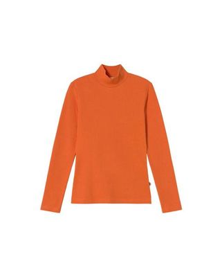 Orange hemp turtleneck Aine top