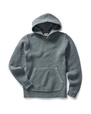 The Crawford Sweater Hoodie in Deep Sea Twist