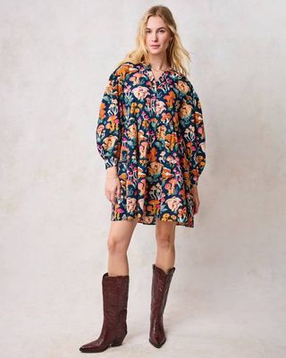Mushroom Medley - Night Sky Dress - Navy