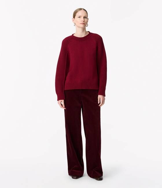 Cashmere Oversized Crewneck | Aubergine