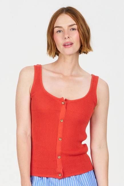 COVE Vest Organic Cotton Vest - Orange