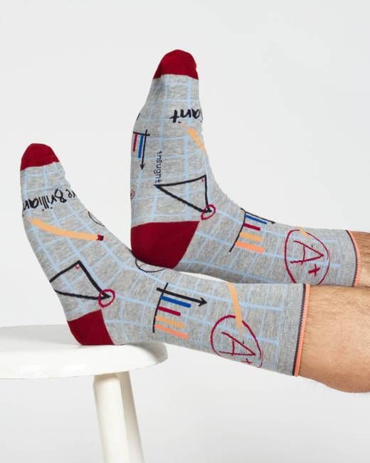 Mathematician Bamboo 2 Socks in a Bag - Grey/Navy