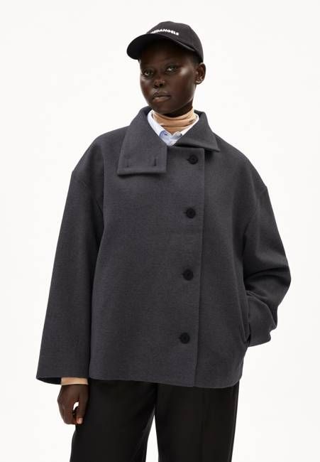 MAJELAA WOOL COAT | steel melange