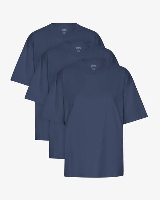Oversized Organic T-Shirt - Petrol Blue (3-Pack)