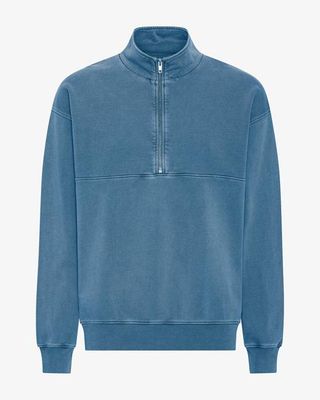 Organic Quarter Zip - Faded Indigo