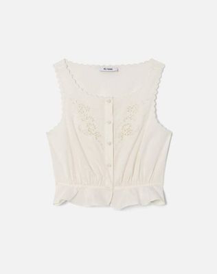 Jerry Tank Blouse - Vintage White