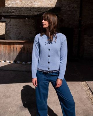 Eva Crew Neck Wool Cardigan