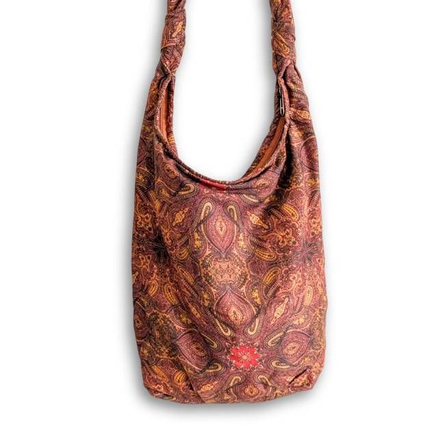 Vibrant crossbody sling handbag with knotted strap