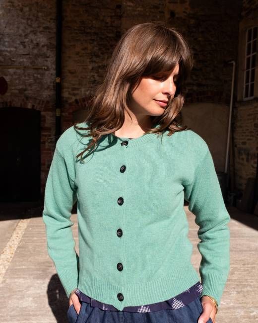 Eva Crew Neck Wool Cardigan