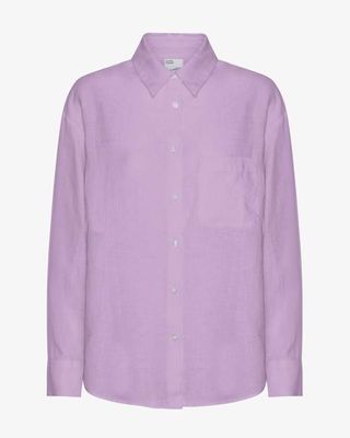 Linen Oversized Shirt - Soft Lavender