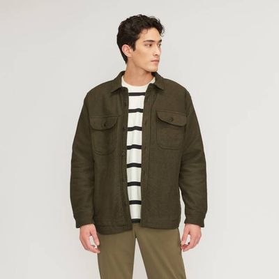 The ReNew Fleece-Lined Heavyweight Overshirt | Heathered Green
