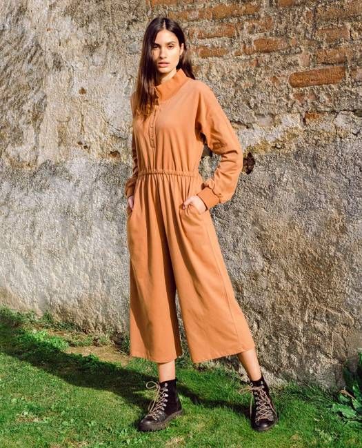 Tinley Organic Cotton Jumpsuit In Tan
