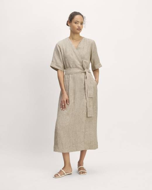 The Wrap Dress in Linen | Cornstalk Chambray