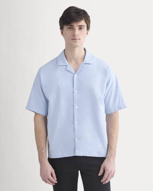Cropped Resort Shirt | Light Blue