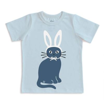 Short-Sleeve GRAPHIC Tee - Spring Kitty Sky Blue