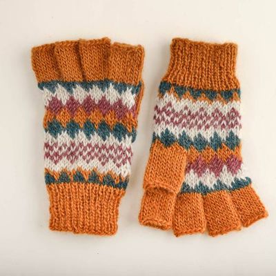 Erika Mustard Fingerless Gloves