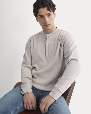 Vintage Rib Henley | Heathered Oatmeal