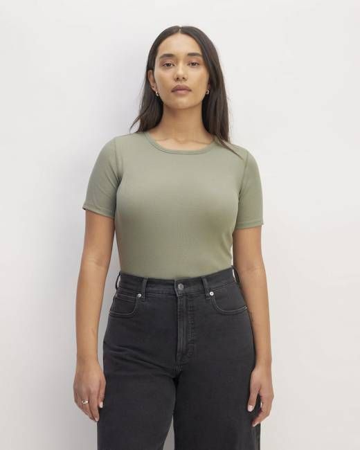 The Luxe Rib Crew | Sage Green