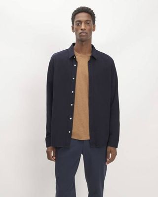 The Long-Sleeve Pique Shirt | Deep Navy