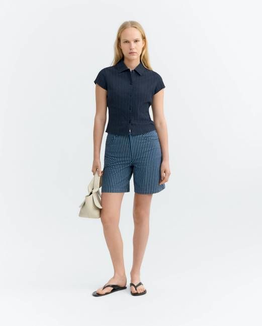 Shorts stripes natural dye railway Luisa