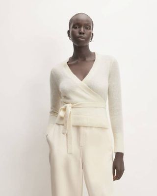 The Alpaca Wrap Sweater | Snow