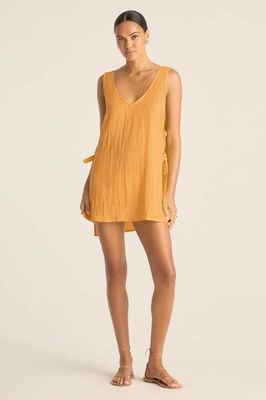 Riviera Mini Dress - Creamsicle Crinkle Linen