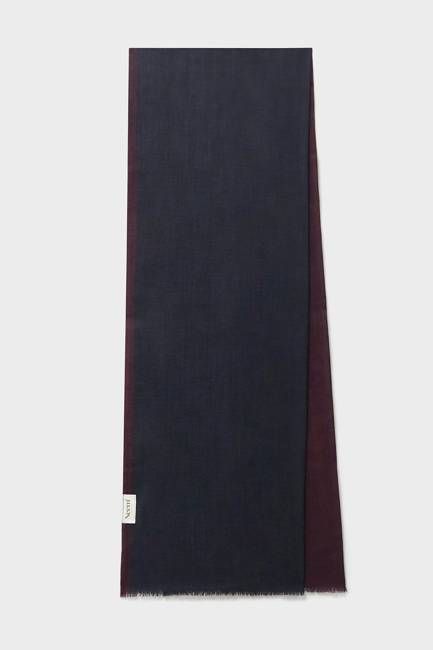 Recycled Double Faced Wool Navy & Burgundy Classic Scarf