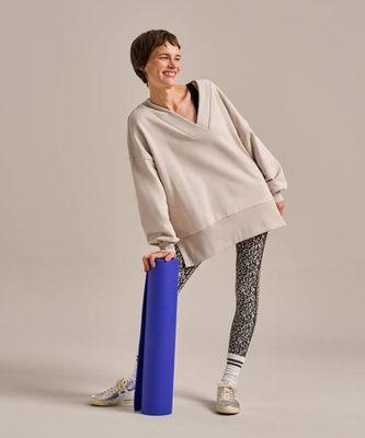 Oversized V Neck Sweat Top