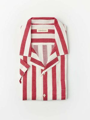 Linen Shirt Short Orto Red