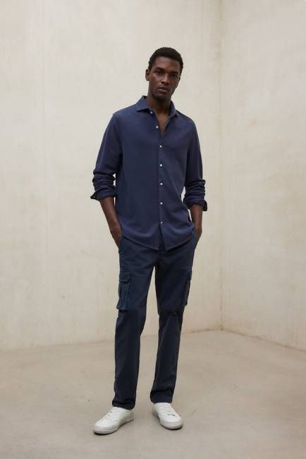 NAVY BLUE GOTHAM SHIRT