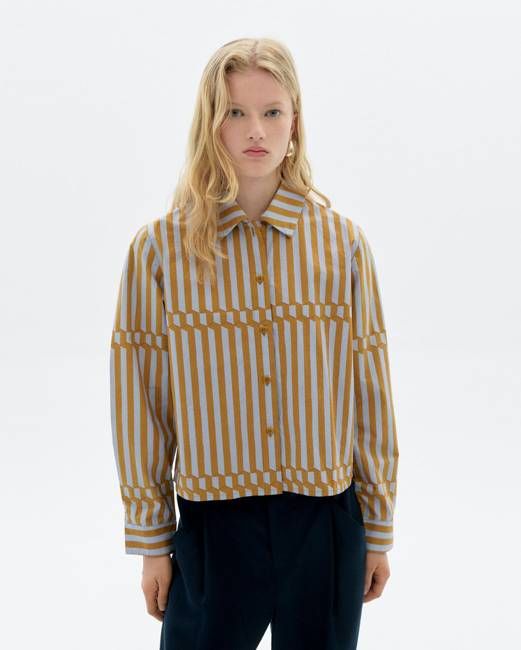 Striped poplin Esqué Duna blouse