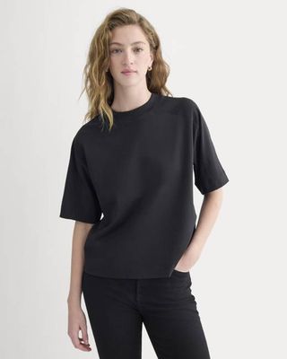 Oversized Seamed Tee | Black