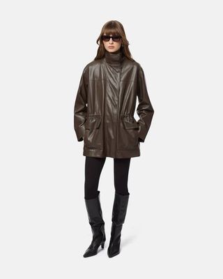 Edie Sans Leather Parka