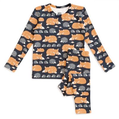 Kids Pajama Set - Foxes & Hedgehogs Night Sky