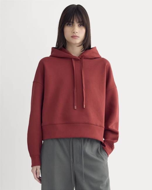 Cropped Luxe Fleece Hoodie | Merlot