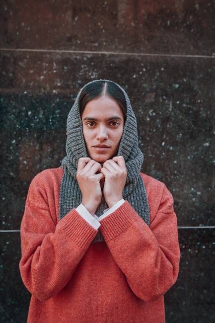 MARCELINA Hood in Merino Wool - Ash Grey