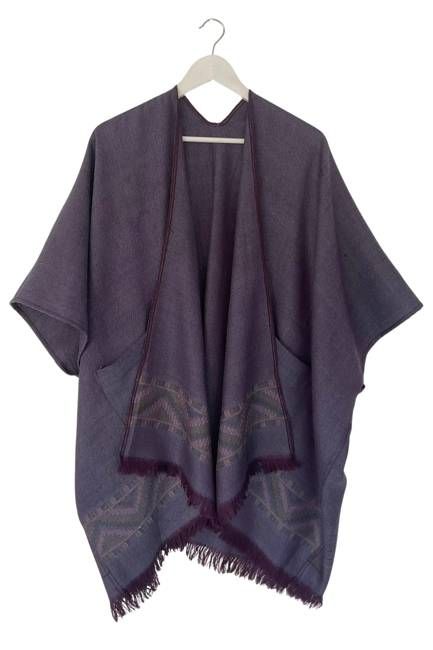 NEW! Light Wool Poncho Trudi Earl Grey