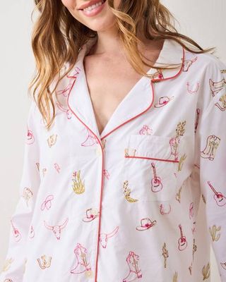 Western Embroidery - Long PJ Set - Cloud