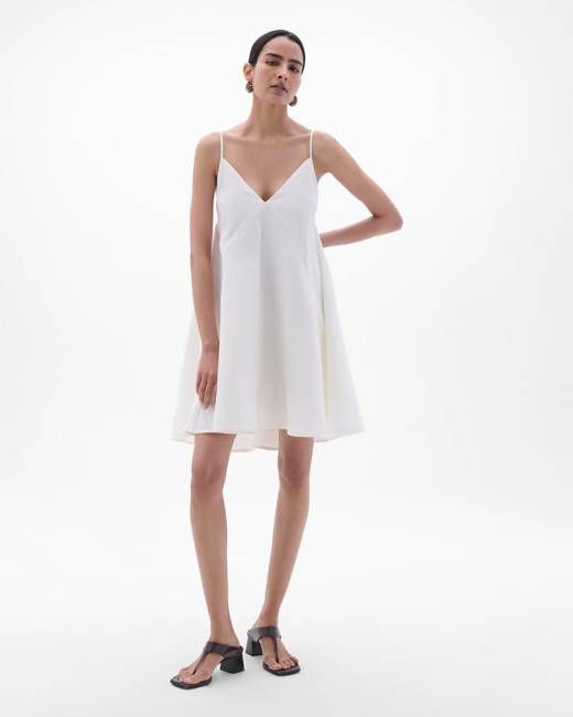 Another Tomorrow Flare Sun Dress — White