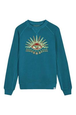 KOMODO'S EYE Organic Cotton Crewneck Teal Blue