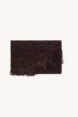 Paloma Clutch - Chocolate Brown Raffia