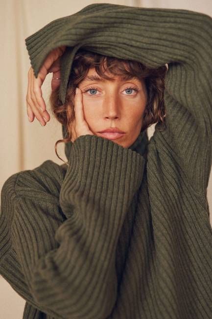 Khaki Heavy Knitted Wool Sweater