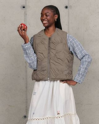 Pluto Vest - Khaki Wandering Patchwork