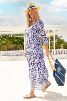 Mykonos Maxi Dress | White/Navy