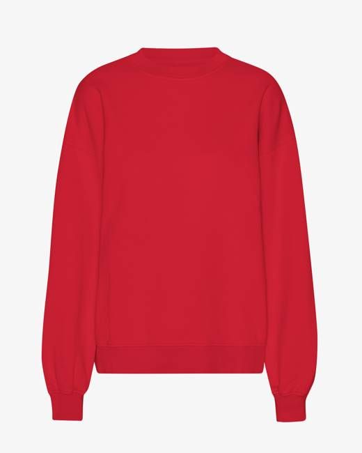 Organic Oversized Crew - Scarlet Red