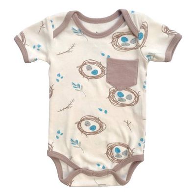 GOTS Certified Organic Cotton Short Sleeve Bodysuit - Quail Nest