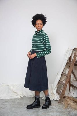 Alma Organic Cotton Corduroy Skirt in Night Sky Navy