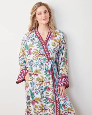 Wise Owls - Eco Satin Robe - Dusty Lilac