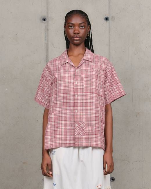 Greetings Shirt SS - Red Check Picnic